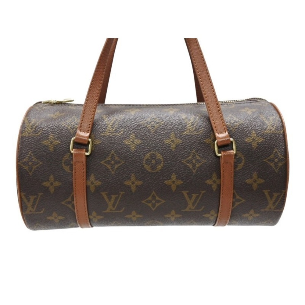 Louis Vuitton Handbag Leather Papillon Monogram Canvas Brown